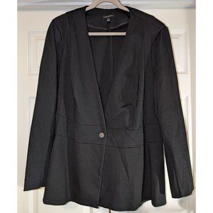 Lane Bryant Single-Button Collarless Blazer - Size 28 - Black - Worn Once